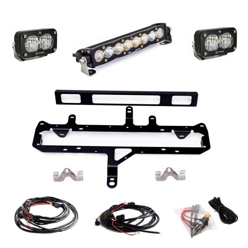 Toyota Tacoma Grille Kit - Baja Designs - 10in. S8/S2 Pro - Clear - `24-`27